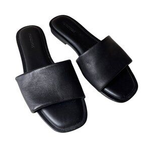 Nordstrom Caryl Slides Size 6.5 Single Strap Flip Flops Sandals Leather Shoes‎